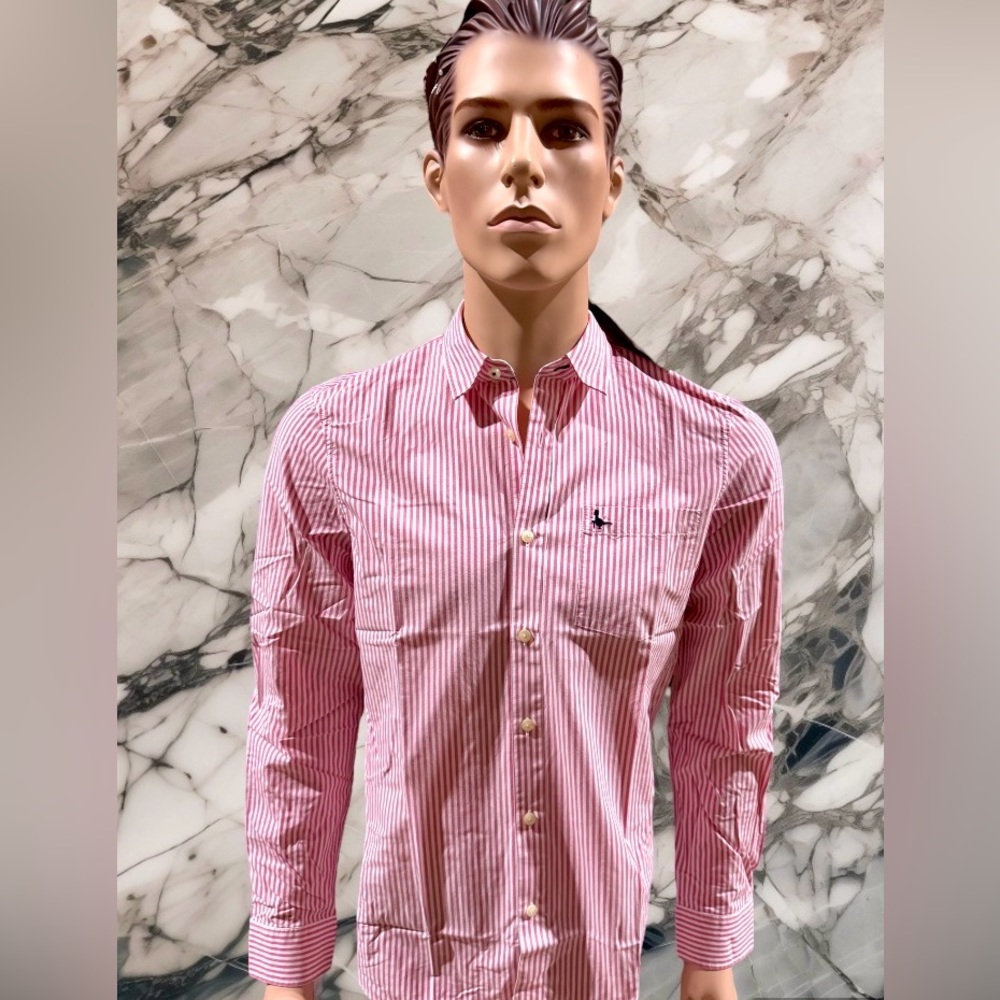 NWT, Jack Wills Mens’s long sleeve shirt, color pink stripe, size Medium.